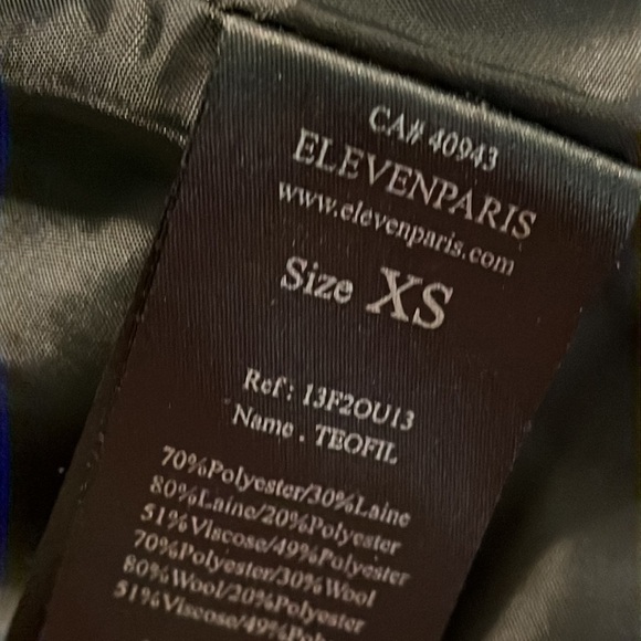 Eleven Paris Teofil Tweed Striped Moto Jacket, Asymmetrical Zip, Relaxed Fit XS - Picture 11 of 15